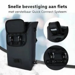 Living Nine Fietstas - Enkele - 20L - Waterdicht - Ook Voor Elektrische Fietsen - Dragen Als Handtas En Schoudertas - Zwart -Fietsen-Accessoires Shop 550x550 1023