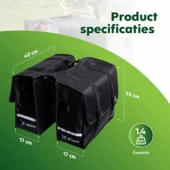 Ekostar® Dubbele Fietstas - NIEUW - Waterafstotend - 46 Liter - Reflectoren – Zwart – OOK Voor Elektrische Fietsen -Fietsen-Accessoires Shop 550x550 107