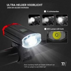 TIKKENS LED Fietsverlichting Helmlamp - Helm - Voorlicht & Achterlicht - USB Oplaadbaar - Zwart - Voor En Achter - Waterdicht - Fietslampjes -Fietsen-Accessoires Shop 550x550 1097