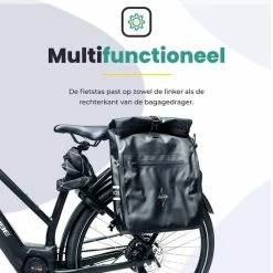 Voltano Luxe Fietstas / Rugtas 28L - Zwart - Enkele Pakaftas - 100% Waterdicht - Met Laptop Compartiment -Fietsen-Accessoires Shop 550x550 1160