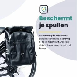 Voltano Luxe Fietstas / Rugtas 28L - Zwart - Enkele Pakaftas - 100% Waterdicht - Met Laptop Compartiment -Fietsen-Accessoires Shop 550x550 1161
