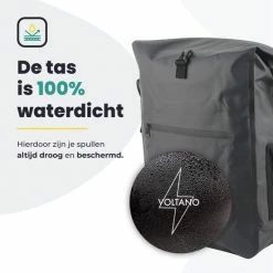 Voltano Luxe Fietstas / Rugtas 28L - Zwart - Enkele Pakaftas - 100% Waterdicht - Met Laptop Compartiment -Fietsen-Accessoires Shop 550x550 1163