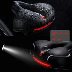 IBright Comfort Fietszadel Met Gelpads - Dames / Heren - Ventilerend - Zadelvering - Waterdicht - Gratis Zadelstrop - Zwart -Fietsen-Accessoires Shop 550x550 1179