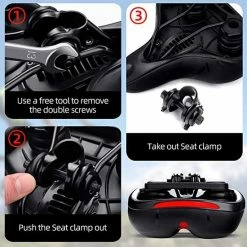 IBright Comfort Fietszadel Met Gelpads - Dames / Heren - Ventilerend - Zadelvering - Waterdicht - Gratis Zadelstrop - Zwart -Fietsen-Accessoires Shop 550x550 1180