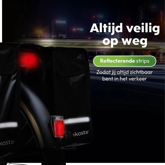 Ekostar Dubbele Fietstas - Waterdicht - 46 L - E-Bikes - Zwart - OOK Voor Elektrische Fietsen 7 Ekostar Dubbele Fietstas - Waterdicht - 46 L - E-Bikes - Zwart - OOK Voor Elektrische Fietsen - Afbeelding 7