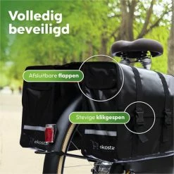 Ekostar Dubbele Fietstas - Waterdicht - 46 L - E-Bikes - Zwart - OOK Voor Elektrische Fietsen 20 Ekostar Dubbele Fietstas - Waterdicht - 46 L - E-Bikes - Zwart - OOK Voor Elektrische Fietsen -Fietsen-Accessoires Shop 550x550 125