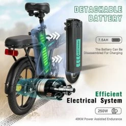 Hitway Elektrische Fiets | Opvouwbare E-bike | 16 Inch | 250W Motor | Zwart -Fietsen-Accessoires Shop 550x550 141