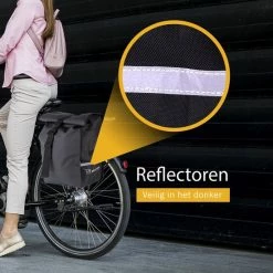 Ekostar Dubbele Fietstas - Rolltop - Waterbestendig - 46 L - Zwart -Fietsen-Accessoires Shop 550x550 149