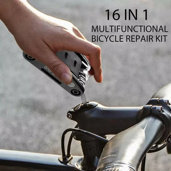 LOUZIR Multitool Fiets Reparatie Toolkit 16-delig - Race Fiets Mountainbike- Vouwgereedschap Fiets- Zakgereedschap 4 LOUZIR Multitool Fiets Reparatie Toolkit 16-delig - Race Fiets Mountainbike- Vouwgereedschap Fiets- Zakgereedschap - Afbeelding 4