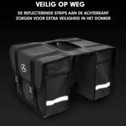 AG Fietstas 46 Liter - Dubbele Fietstas - Extra Veel Ruimte - Waterafstotend - Reflectoren Fietstassen - Electrische Fietsen - Zwart - Dubbel -Fietsen-Accessoires Shop 550x550 163