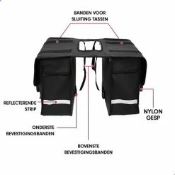 AG Fietstas 46 Liter - Dubbele Fietstas - Extra Veel Ruimte - Waterafstotend - Reflectoren Fietstassen - Electrische Fietsen - Zwart - Dubbel -Fietsen-Accessoires Shop 550x550 168