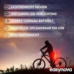 EasyNova LED Fietsverlichting Set Oplaadbaar Via USB - Voorlicht En Achterlicht - Waterbestendig - Complete Fietslamp Set -Fietsen-Accessoires Shop 550x550 202