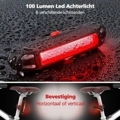 SWILIX ® - Fietsverlichting Set - Oplaadbare USB Led Fietslamp - Voor En Achter - Waterdicht - 4 Lichtstanden - Zwart -Fietsen-Accessoires Shop 550x550 27