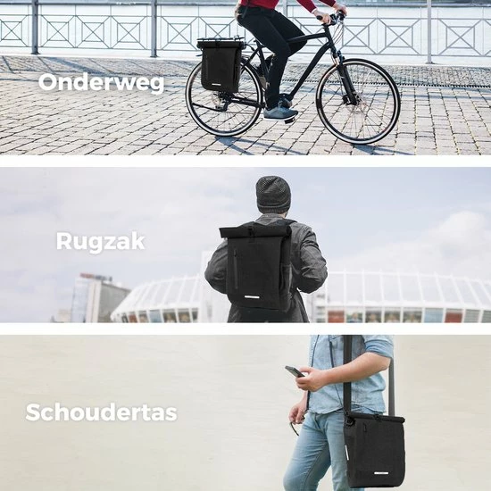 LifeGoods Fietstas - Enkel - 25L - Waterdicht - E-Bikes - Schouderbanden - Zwart 4 LifeGoods Fietstas - Enkel - 25L - Waterdicht - E-Bikes - Schouderbanden - Zwart - Afbeelding 4