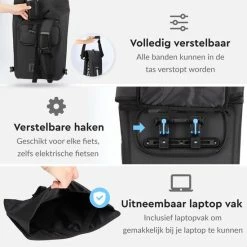 Dyken Fietstas Enkele - Waterdicht - Fietsrugzak - Schoudertas - 25L - Zwart -Fietsen-Accessoires Shop 550x550 277