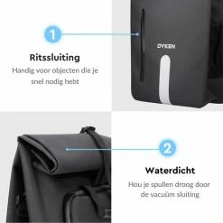 Dyken Fietstas Enkele - Waterdicht - Fietsrugzak - Schoudertas - 25L - Zwart -Fietsen-Accessoires Shop 550x550 278