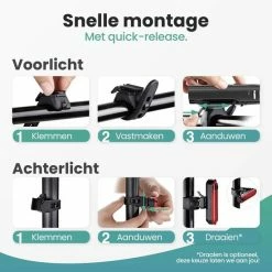 Eagle Electronics Eagle LED Fietsverlichting Set - USB Oplaadbaar Fietslicht - Waterdicht -Fietsen-Accessoires Shop 550x550 347