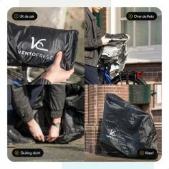 Vento Fresco Fietshoes Voor 1/2 Fietsen Waterdicht - Fietsbeschermhoes Elektrische Fiets XL - Universeel - Zwart Met Opbergzak - 200x110x70 Cm -Fietsen-Accessoires Shop 550x550 350