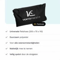 Vento Fresco Fietshoes Voor 1/2 Fietsen Waterdicht - Fietsbeschermhoes Elektrische Fiets XL - Universeel - Zwart Met Opbergzak - 200x110x70 Cm -Fietsen-Accessoires Shop 550x550 356