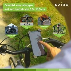 Naido Universele Telefoonhouder Fiets - Ook Voor Motor - GSM Houder - Fietshouder - Zwart -Fietsen-Accessoires Shop 550x550 368