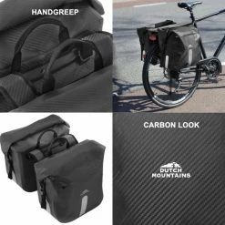Dutch Mountains Dubbele Fietstas 46 Ltr | 100% Waterdichte Fietstas | Rolltop Sluiting | Reflectoren | Zwart -Fietsen-Accessoires Shop 550x550 418
