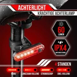 Strex LED Fietsverlichting Set - Voorlicht En Achterlicht - USB Oplaadbaar - Fietslamp - Fietslampjes - Zwart -Fietsen-Accessoires Shop 550x550 442