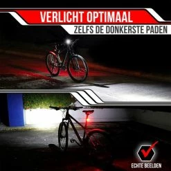 Strex LED Fietsverlichting Set - Voorlicht En Achterlicht - USB Oplaadbaar - Fietslamp - Fietslampjes - Zwart -Fietsen-Accessoires Shop 550x550 444