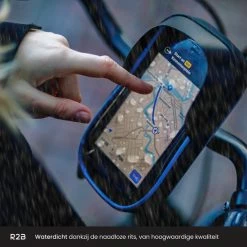 R2B Telefoonhouder Fiets Waterdicht Met 360 Graden Rotatie - Ook Voor Scooter & Motor - Gsm Houder Fiets - Zwart/Blauw - Fiets Accessoires - Model "Den Haag" -Fietsen-Accessoires Shop 550x550 476