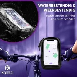 Kreezi Z3 Mobiele Telefoonhouder Fiets Waterdicht - Zwart - Ook Geschikt Voor Scooter & Motor - Fietshouder - GSM Houder -Fietsen-Accessoires Shop 550x550 502