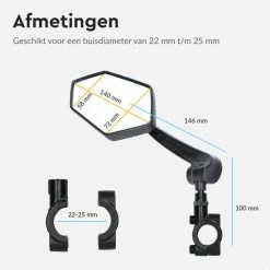 Dyken Fietsspiegel Links - Achteruitkijkspiegel Op Stuur - Fietsspiegel Ebike - Fiets Spiegel -Fietsen-Accessoires Shop 550x550 541