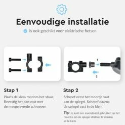 Dyken Fietsspiegel Links - Achteruitkijkspiegel Op Stuur - Fietsspiegel Ebike - Fiets Spiegel -Fietsen-Accessoires Shop 550x550 542