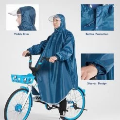 Fuegobird - Poncho Regenponcho - Fiets Wandel Motor - Outdoor Poncho - Kwaliteit Poncho - One Size - Unisex Cyan -Fietsen-Accessoires Shop 550x550 560