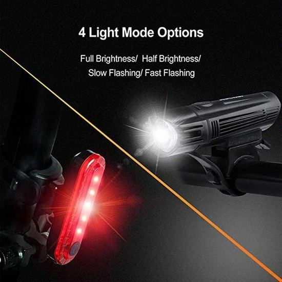 FIEZIO Fietsverlichting - USB Oplaadbaar LED Fietslampen Waterdicht 5 FIEZIO Fietsverlichting - USB Oplaadbaar LED Fietslampen Waterdicht - Afbeelding 5