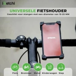 ISetchi Telefoonhouder Fiets Met 360 Graden Rotatie - Stevig & Stabiel - Ook Voor Scooter & Motor Gsm Telefoon Houder Fiets - Anti Shock & Vibratie Ontwerp - Fietshouder Smartphone Mobiel - Zwart -Fietsen-Accessoires Shop 550x550 6