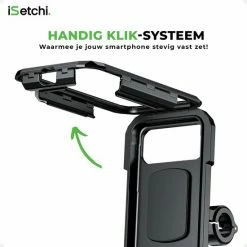 ISetchi Telefoonhouder Fiets Waterdicht L (5.5 Tot 7 Inch) - 360 Graden Rotatie - Ook Voor Scooter & Motor - Gsm Houder Fiets - Waterdicht IP67 Level - Zwart -Fietsen-Accessoires Shop 550x550 69