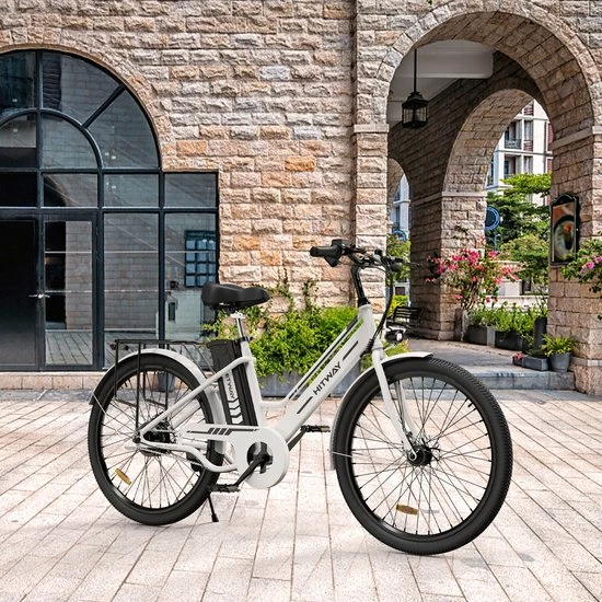 HITWAY Elektrische Fiets, 26 Inch, 250 W Motor, Li-batterij 36 V, 8.4 Ah, Tot 35-70 Km Wit Blauw 5 HITWAY Elektrische Fiets, 26 Inch, 250 W Motor, Li-batterij 36 V, 8.4 Ah, Tot 35-70 Km Wit Blauw - Afbeelding 5