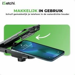ISetchi Telefoonhouder Fiets Waterdicht L (5.5 Tot 7 Inch) - 360 Graden Rotatie - Ook Voor Scooter & Motor - Gsm Houder Fiets - Waterdicht IP67 Level - Zwart -Fietsen-Accessoires Shop 550x550 73