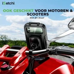 ISetchi Telefoonhouder Fiets Waterdicht L (5.5 Tot 7 Inch) - 360 Graden Rotatie - Ook Voor Scooter & Motor - Gsm Houder Fiets - Waterdicht IP67 Level - Zwart -Fietsen-Accessoires Shop 550x550 74