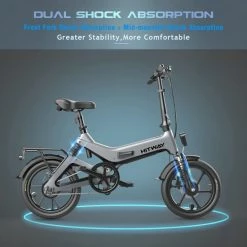 Merkloos Hitway 14F005 Elektrische Fiets Opvouwbaar | 250W Motor | 7.5Ah | 16" | Grijs / Zwart -Fietsen-Accessoires Shop 550x550 780