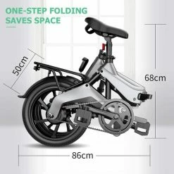 Merkloos Hitway 14F005 Elektrische Fiets Opvouwbaar | 250W Motor | 7.5Ah | 16" | Grijs / Zwart -Fietsen-Accessoires Shop 550x550 782