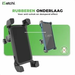 ISetchi Telefoonhouder Fiets Met 360 Graden Rotatie - Stevig & Stabiel - Ook Voor Scooter & Motor Gsm Telefoon Houder Fiets - Anti Shock & Vibratie Ontwerp - Fietshouder Smartphone Mobiel - Zwart -Fietsen-Accessoires Shop 550x550 8