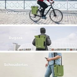 LifeGoods Fietstas - Enkel - 25L - Waterdicht - E-Bikes - Schouderbanden - Olijfgroen -Fietsen-Accessoires Shop 550x550 821