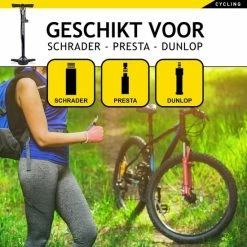 Dunlop Fietspomp Met Drukmeter - Dubbel Ventiel - Hollands Ventiel/ Frans Ventiel/ Autoventiel -Fietsen-Accessoires Shop 550x550 85