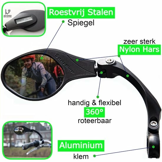 Merkloos Life-X Fietsspiegel Ebike 360 Verstelbaar Links 1 Merkloos Life-X Fietsspiegel Ebike 360 Verstelbaar Links