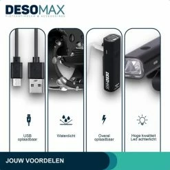 DesoMax Fietsverlichting Set USB Oplaadbaar Heldere Fietslamp - Voorlicht - Achterlicht - Koplamp - Achterlamp 12 DesoMax Fietsverlichting Set USB Oplaadbaar Heldere Fietslamp - Voorlicht - Achterlicht - Koplamp - Achterlamp -Fietsen-Accessoires Shop 550x550 867