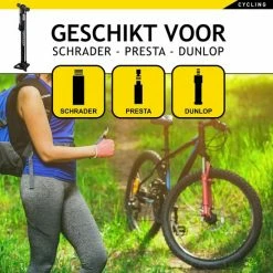Dunlop Fietspomp - Presta/ Dunlop/ Schrader - Met 2 Adaptoren - Staande Pomp - 62,5 Cm Hoog -Fietsen-Accessoires Shop 550x550 91
