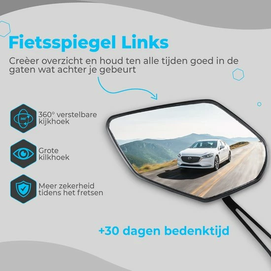 NueNext Fietsspiegel Ebike 2 Stuks Achteruitkijk Spiegel Op Stuur Multi-verstelbaar 360 Rotatie - Speed-pedelec 6 NueNext Fietsspiegel Ebike 2 Stuks Achteruitkijk Spiegel Op Stuur Multi-verstelbaar 360 Rotatie - Speed-pedelec - Afbeelding 6