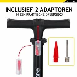 Dunlop Fietspomp - Presta/ Dunlop/ Schrader - Met 2 Adaptoren - Staande Pomp - 62,5 Cm Hoog -Fietsen-Accessoires Shop 550x550 92