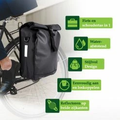 Ekostar Enkele Fietstas - Rolltop - 19 Liter - E-Bikes - Zwart -Fietsen-Accessoires Shop 550x550 929