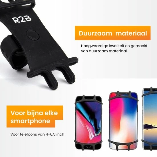 R2B Telefoonhouder Fiets Met 360 Graden Rotatie - Gsm Houder - Accessoires - Model "Rotterdam" 7 R2B Telefoonhouder Fiets Met 360 Graden Rotatie - Gsm Houder - Accessoires - Model "Rotterdam" - Afbeelding 7